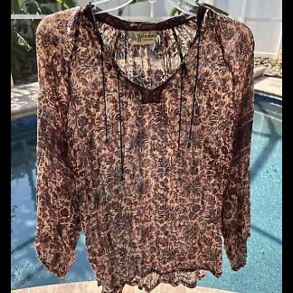 RARE VTG 70s Natasha Indian Cotton Gauze Pullover BLOUSE & SKIRT Boho Hippie SM - Picture 3 of 16